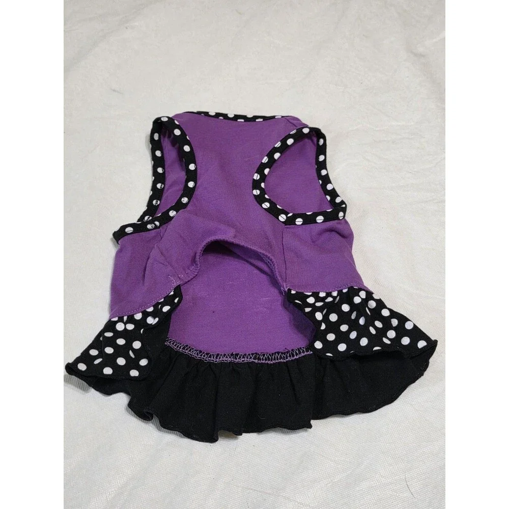 Glamour Bone Girls Rule Black & Purple Dog Dress Size Small